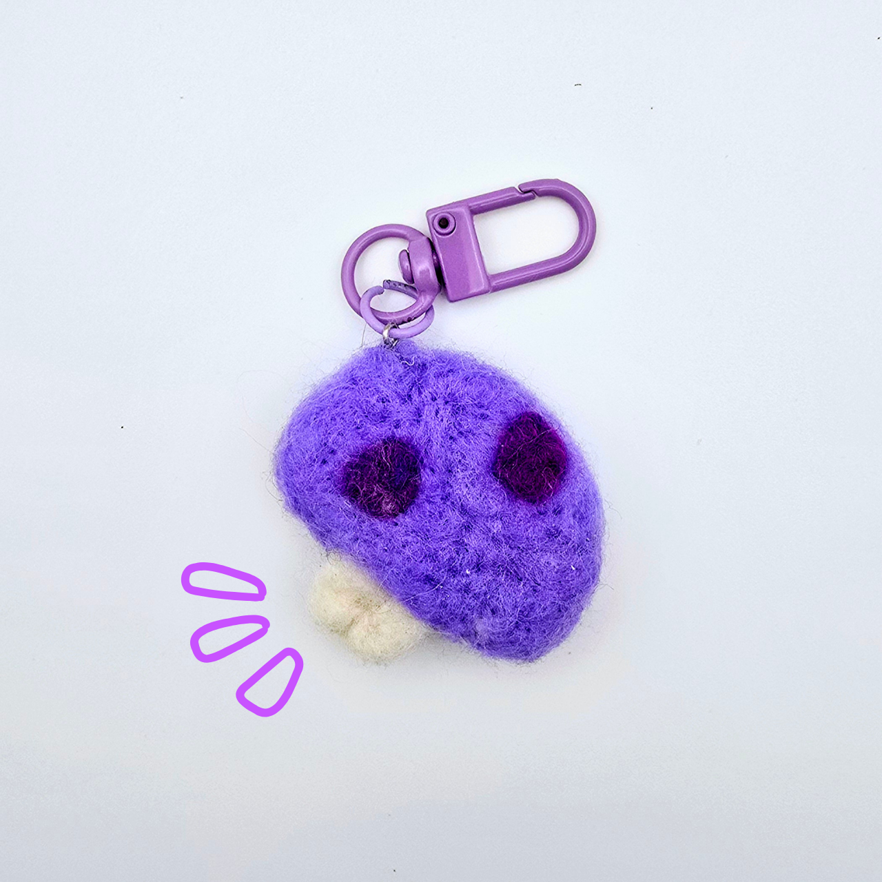 Purple Felted Booty Mushroom