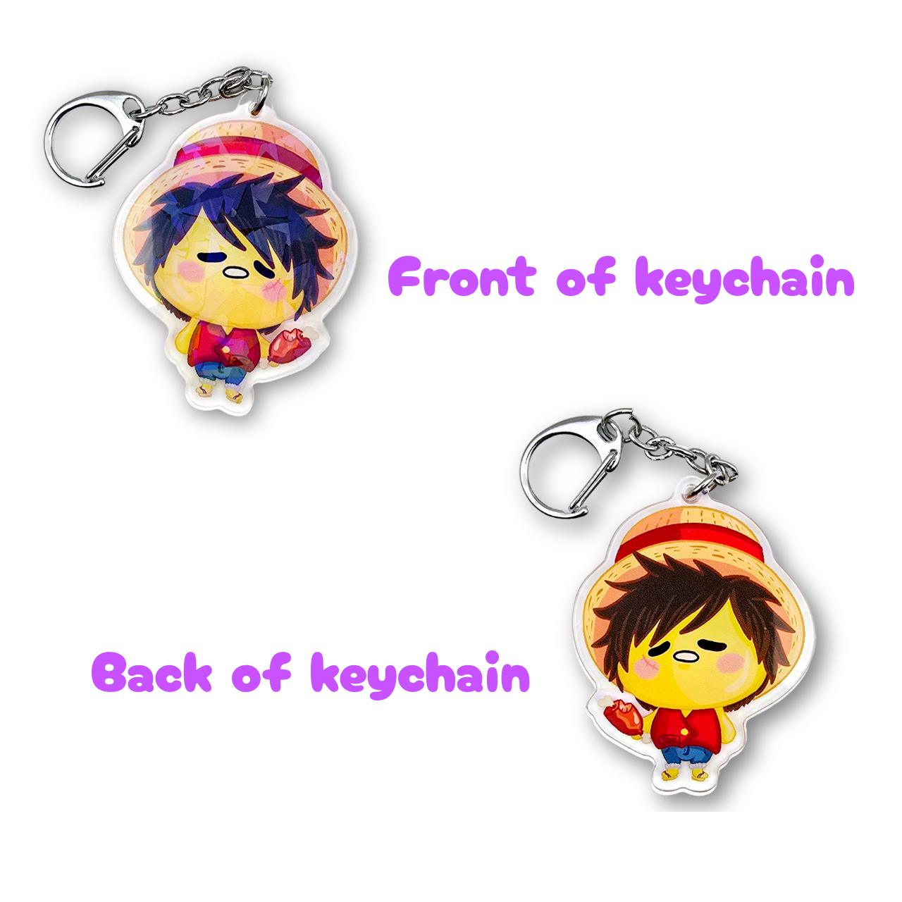 Acrylic Character Glitter Keychains