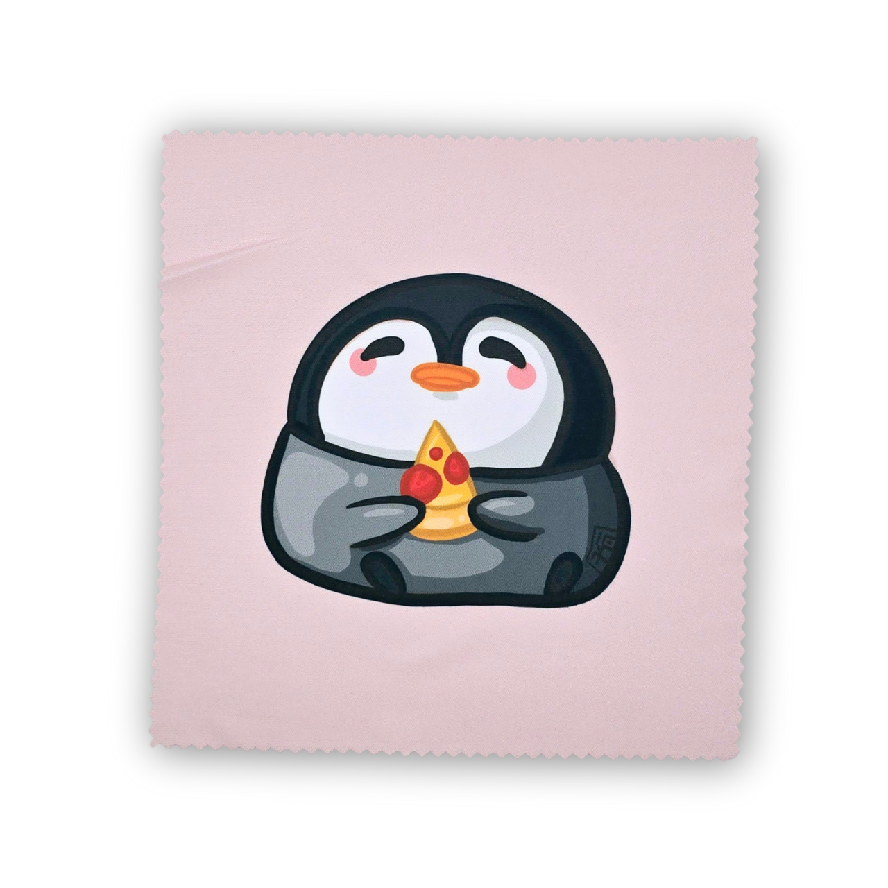 Penguin with pizza Microfiber cloth