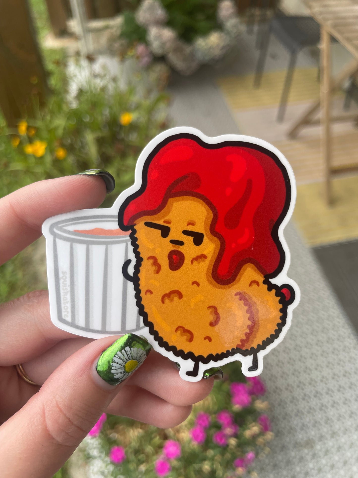 Chicken Nugget Diecut Vinyl Sticker