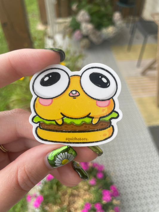 Frogburger diecut vinyl sticker