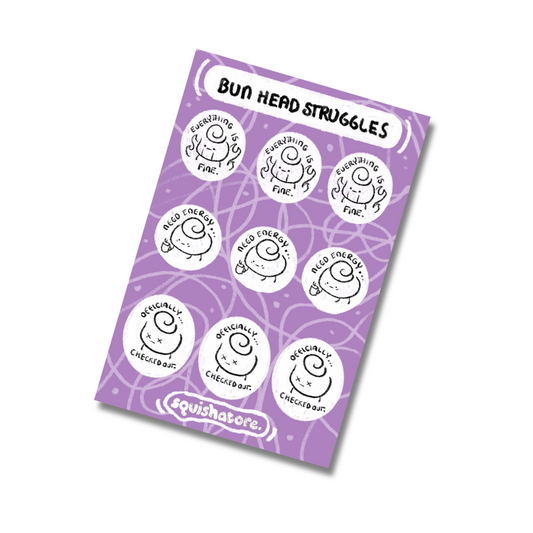 Bun Head Struggles Sticker Sheet