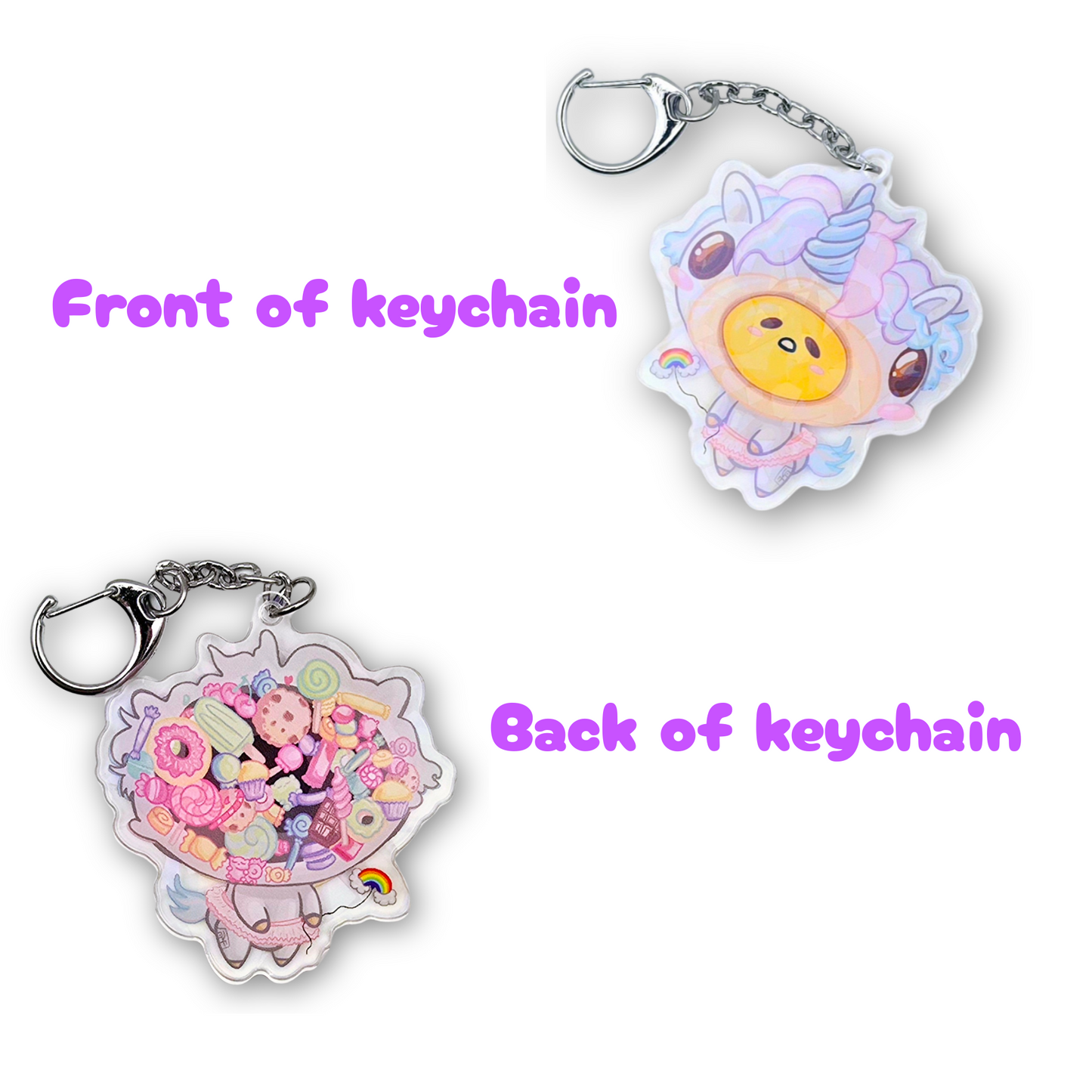 Acrylic Character Glitter Keychains